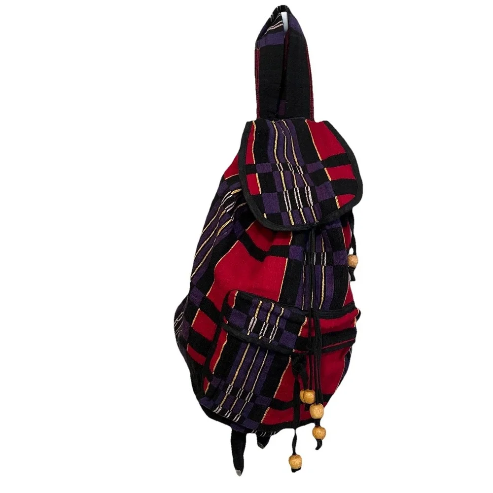 Boho Backpack Rucksack Mochila Knapsack Multicolor Beaded Hippy Festival VTG